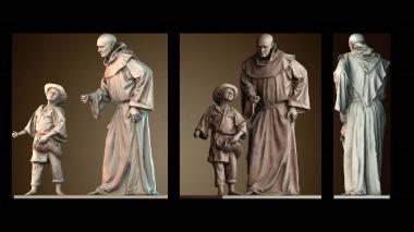 3D модель Монах и ребенок (STL)