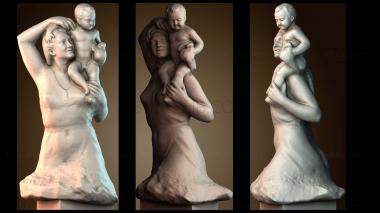 3D модель Мать и сын (STL)