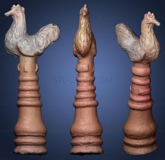 3D model Cockerel Staff head (STL)