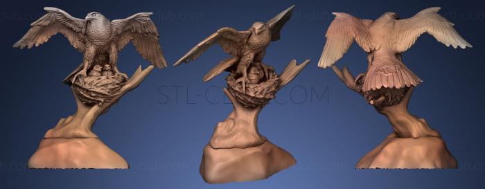 3D модель Орел с гнездом на скале (STL)