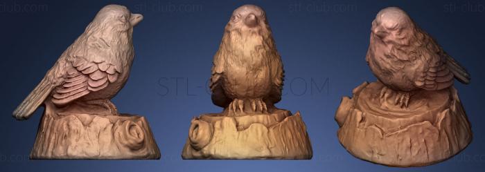 3D мадэль Маленькая птичка 2 садовая статуэтка (STL)