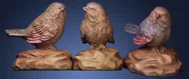 3D модель Маленькая птичка на камне (STL)