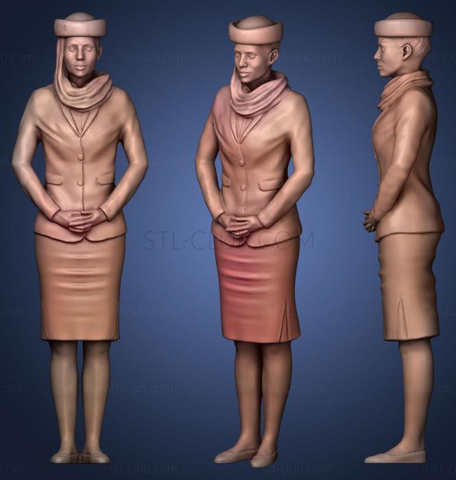 3D model Emirates Airline stewardess (STL)