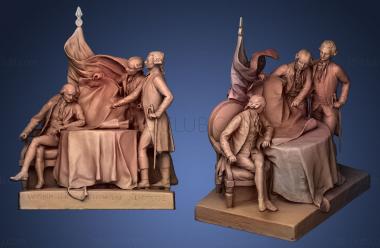 3D model Washington Rochambeau Lafayette la bataille (STL)