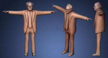 3D model Bernie Sanders game ready not rigged character (STL)