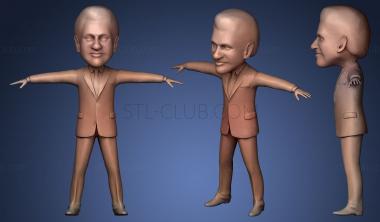 3D model Bill Clinton caricature Animated (STL)