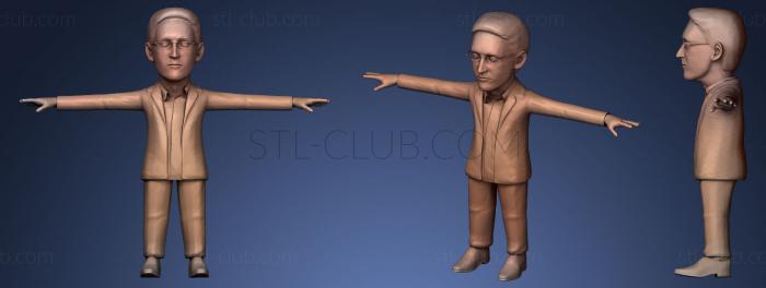 Edward Snowden 3D caricature