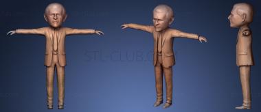 3D model George W Bush caricature Animated (STL)
