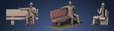 3D model Statue de Georges Simenon Lige (STL)