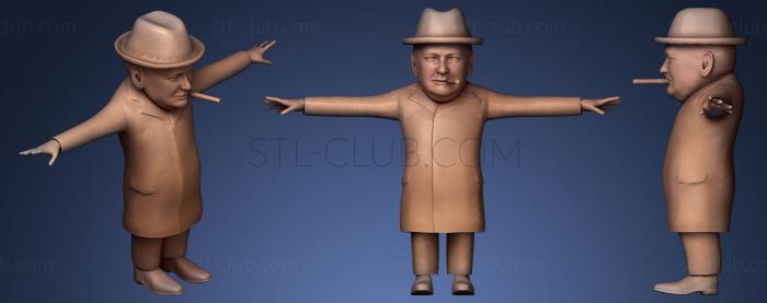 3D мадэль Карикатура на Уинстона Черчилля (STL)