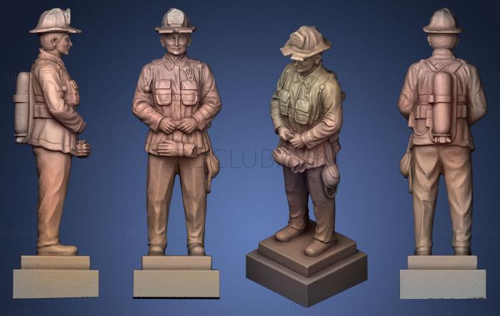3D мадэль Мемориальная статуя пожарного (STL)