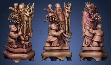 3D модель Китайская поли хромированная Фигурка из слоновой кости (STL)