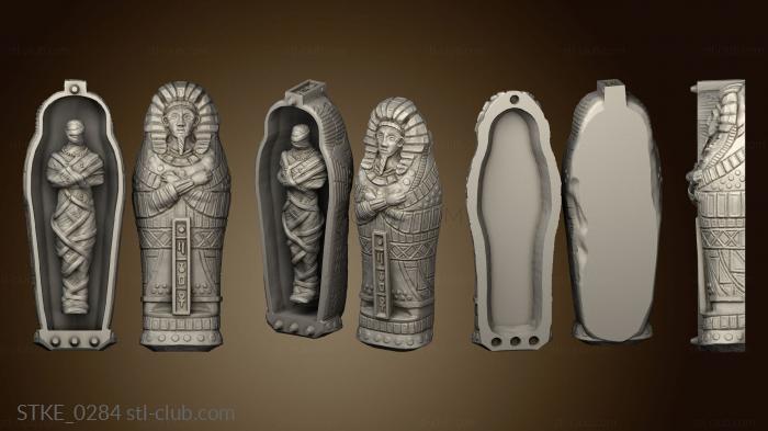 Египетские статуи и рельефы Боевой волшебник фараонов Проклинает Саркофаг С Мумией