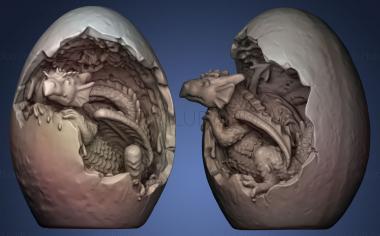 3D модель Синий дракон в яйце (STL)