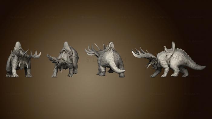 Статуэтки грифоны и драконы Прогулочное Седло Без Брони FDM Triceratops Сзади Снизу