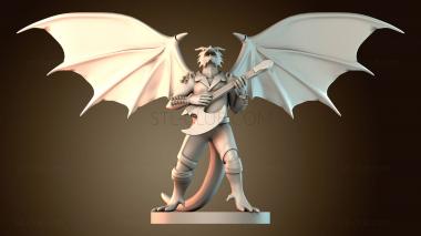 3D модель Драконорождённый бард с гитарой топором (STL)