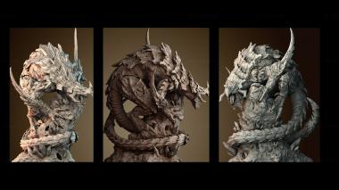 3D модель Крылатый дракон Титан Комбинированный (STL)