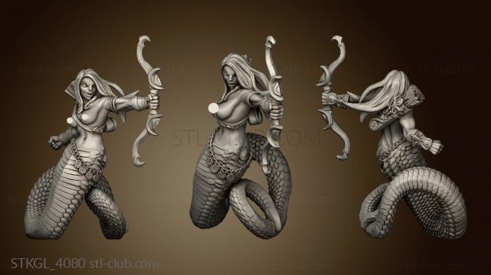 3D модель Женщина-Змея Племени Нага Лучница (STL)