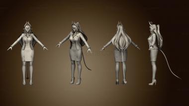 3D модель Блендер для Делового Костюма Райана Реоса Daemon Girl (STL)