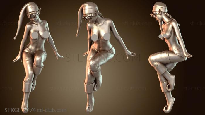 Статуэтки девушки Эльф в стиле пин-ап на полке