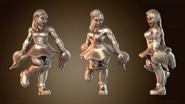 3D модель Амазонка, женщина-единорог, веселая чирлидерша (STL)