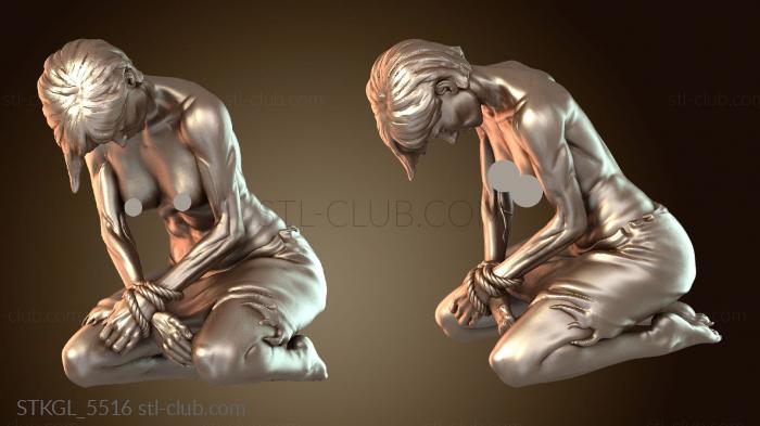 Статуэтки девушки Крестьянин, связанный зверолюдами