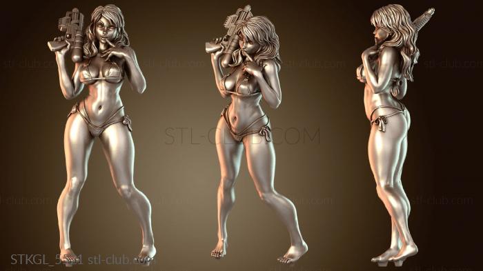 Статуэтки девушки Беатрикс с игровым водяным пистолетом