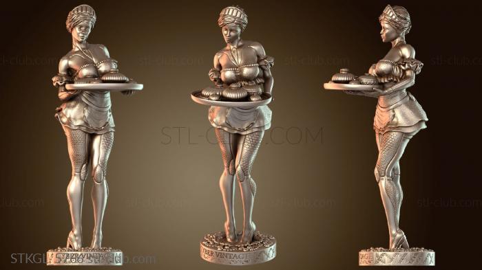 Статуэтки девушки Кибергорничная с подносом