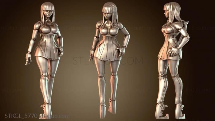 Статуэтки девушки Киберпанк Био Электрик Ученый Жирный