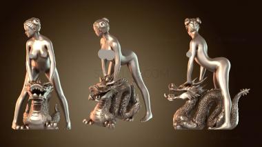 3D модель Девушка-дракон (STL)