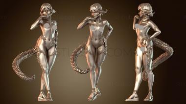 3D модель Обнаженная девушка-дракон (STL)
