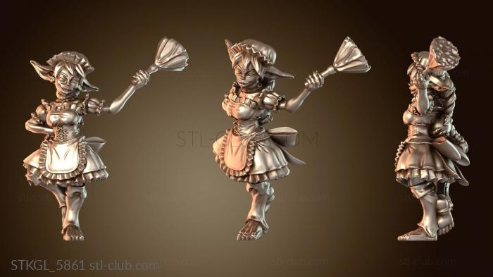 Статуэтки девушки Dungeon Inc. Гоблинские горничные и Ember Maid Duster