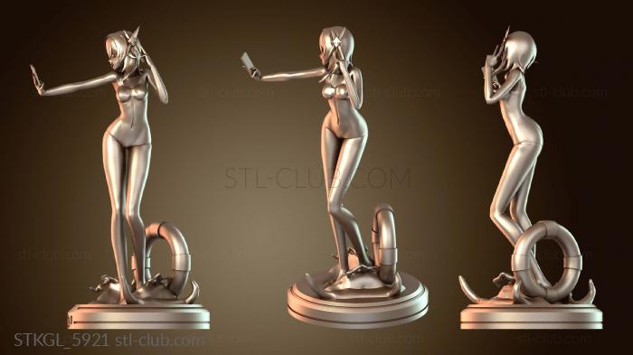 Статуэтки девушки Юла в купальнике Genshin Impact