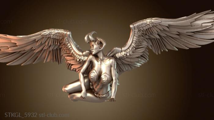 Статуэтки девушки Сексуальные доспехи злого ангела