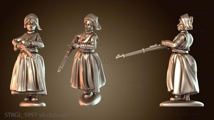 Статуэтки девушки Полевой госпиталь остановлен