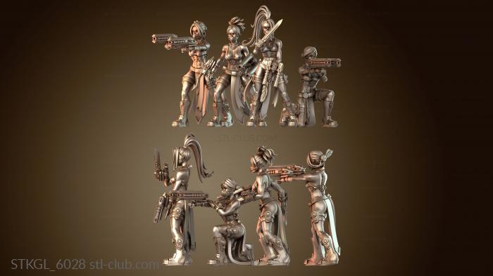 Статуэтки девушки Летающий элитный меч и сержант-разведчик