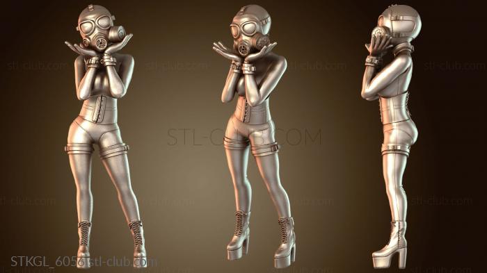 Статуэтки девушки Девушка в противогазе