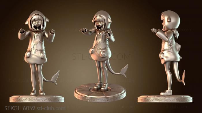 Статуэтки девушки Стильный капюшон Gawr Gura