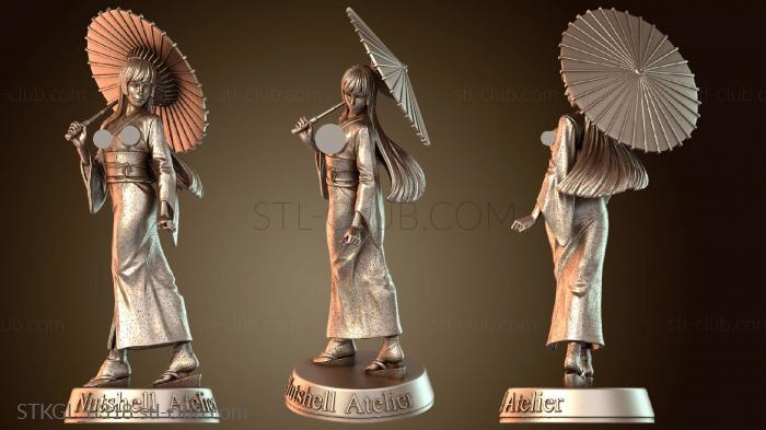 Статуэтки девушки Элегантное кимоно телесного цвета