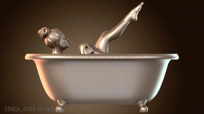 Статуэтки девушки Дама в крышке ванны