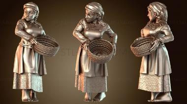 3D модель Дубликат Деревенская жительница с корзиной (STL)
