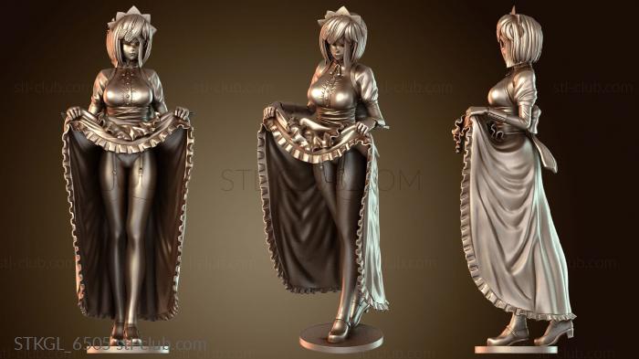 Статуэтки девушки Аниме-прическа горничной сзади