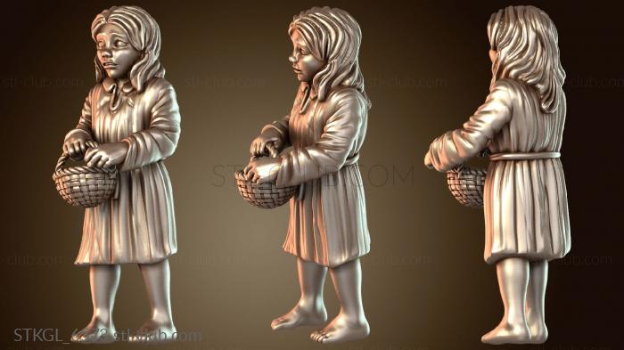 Статуэтки девушки Средневековая деревенская курица