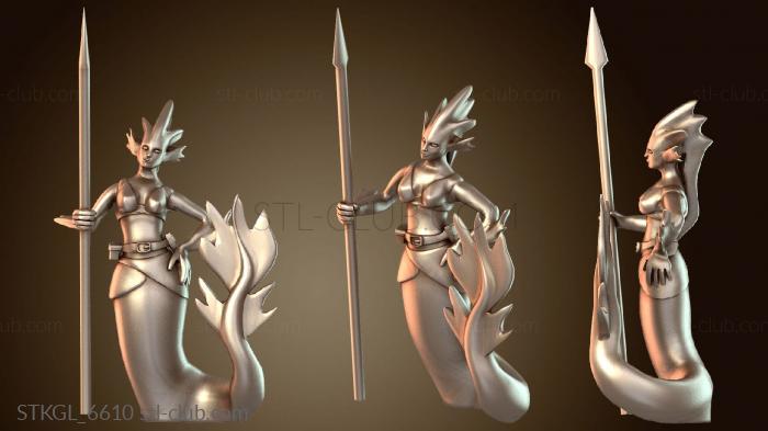 Статуэтки девушки Русал с копьем