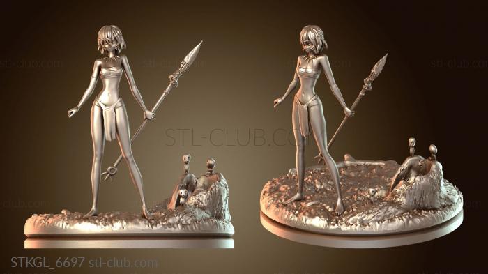 Статуэтки девушки Wild Mononoke Hime No Wolf