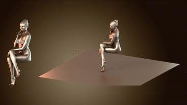 3D модель Сидящая обнаженная женщина (STL)