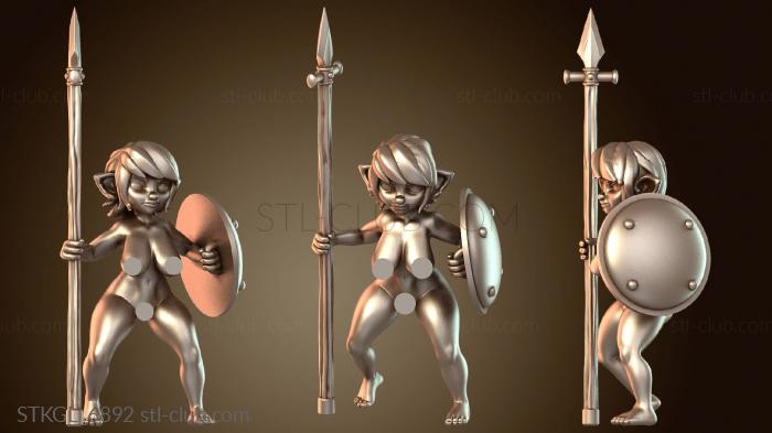 Обнаженная гномиха-копейщица