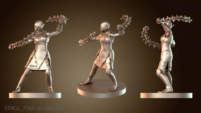 Статуэтки девушки Теневой танцор, переплетенные цепи