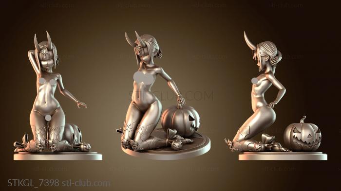 Статуэтки девушки Форма ключа Хэллоуина Shuten Douji