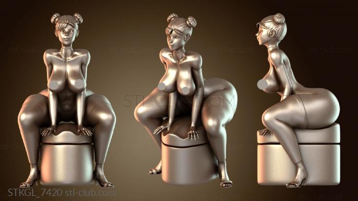 Статуэтки девушки Сидящая мультяшная девушка в стиле